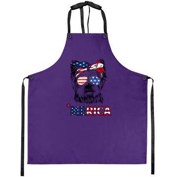 Discover American Flag Yorkshire Terrier Yorkie Mom Apron
