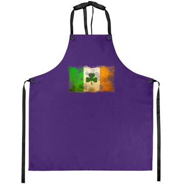 Discover Distressed Ireland Flag Shamrock Vintage Irish Flags Apron