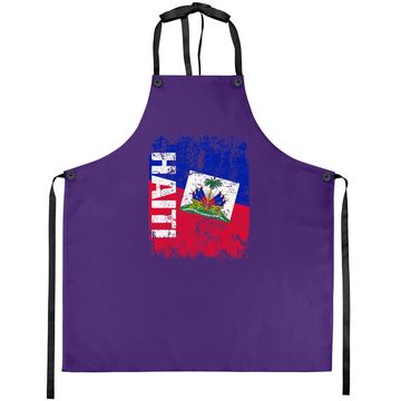 Discover Haiti Flag Vintage Distressed Apron