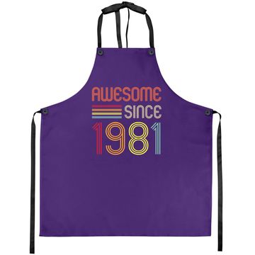 Discover Awesome Since 1981 40th Birthday Retro Apron