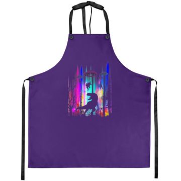 Discover Alien Ufo T Rex Abduction Colorful Forest Apron