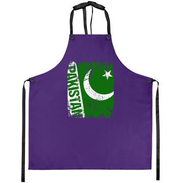 Discover Pakistan Big Flag Vintage Distressed Apron