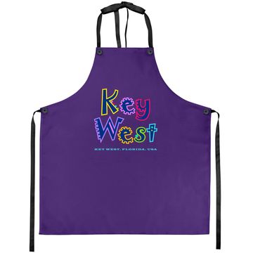 Discover Key West Florida Tropical Type Design Apron