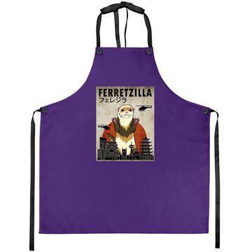 Discover Ferretzilla, Vintage Ferret Japanese Sunset Style Apron