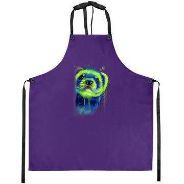 Discover Ferret Artwork - Best Pet Hand Painting Art Gifts Apron