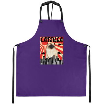 Discover Retro Japanese Catzilla Himalayan Cat Apron