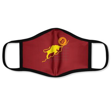 Discover Bitcoin Trader Crypto Asset Trader Bull Trend Art Face Mask Face Mask