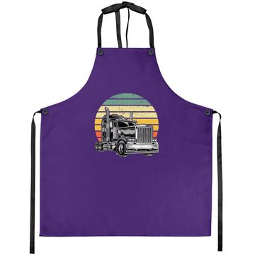 Discover Retro Vintage Trucker Big Rig Semi Trailer Truck Driver Apron