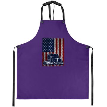 Discover Truck Driver American Flag Apron