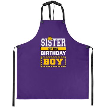 Discover Sister Of The Birthday Boy Construction Worker Party Apron