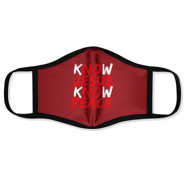 Discover Christian Jesus Bible Verse Scripture Know Jesus Know Peace Face Mask