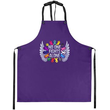 Discover No One Fights Alone Multicolor Ribbon For Cancer Awareness Apron