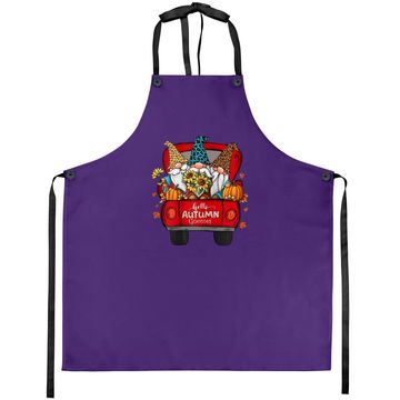 Discover Hello Autumn Truck Gnomes Pumpkin Fall Leaves Thanksgiving Apron
