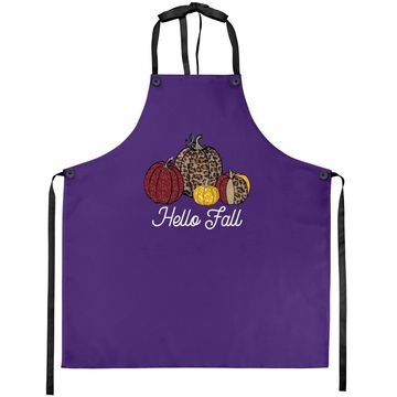 Discover Fall Leopard Pumpkin Fall Vibes Fall Autumn Gift Apron
