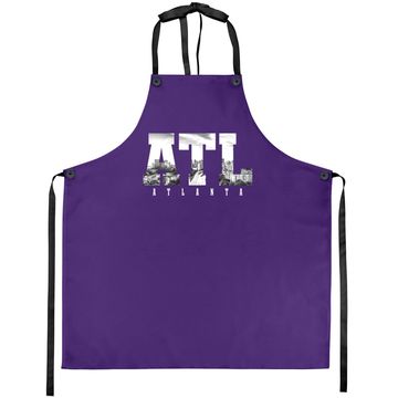 Discover Atl Atlanta Skyline Pride Black & White Vintage Georgia Apron