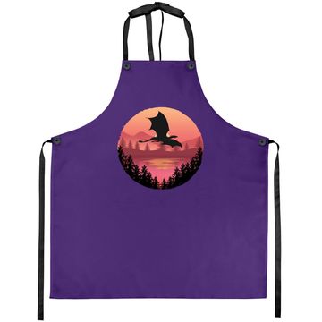 Discover Flying Dragon - Water Sunset Fantasy / Sci-fi Art Apron