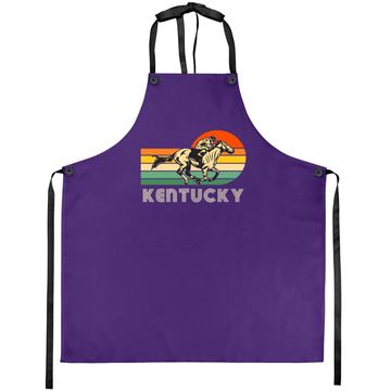 Discover Kentucky Vintage Retro Sunset Horse Racing Derby Apron