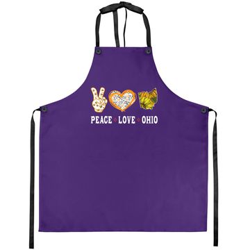 Discover Peace Love Ohio State Souvenirs Sunflower Apron