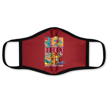 Discover Checkerboard Rocket Power Grid Design Face Mask