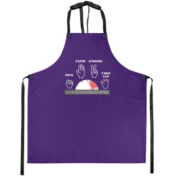 Discover Carpenter Joke - Rock Paper Scissors Table Saw Cut Gag Apron