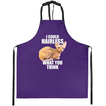 Discover Hairless Cat Sphynx Cat Pun Meme Apron