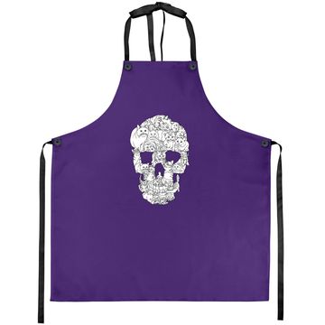 Discover Cat Skull Halloween Apron