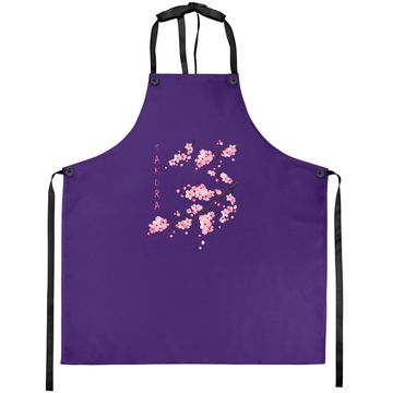 Discover Vintage Sakura Cherry Blossom Japanese Graphical Art Apron