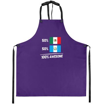 Discover Half Mexican Half Guatemalan Pride Mexico Guatemala Flag Apron