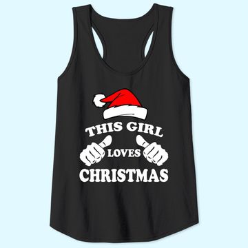Discover This Girl Loves Christmas Fitted Scoop Tank Tops