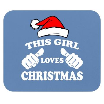Discover This Girl Loves Christmas Fitted Scoop Mouse Pads