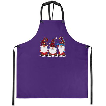 Discover Three Gnomes Red Plaid Hat Gnome Christmas Tree Lights Apron