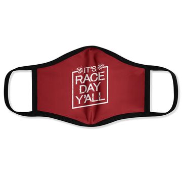 Discover It's Race Day Y'all Dirt Track Racing Checkered Flag Face Mask