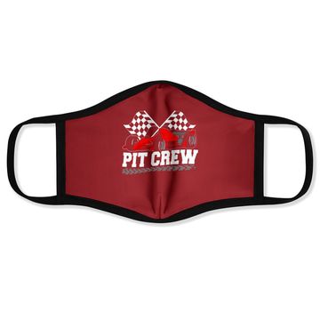 Discover Pit Crew Car Racing Checkered Flag Racing Party Face Mask