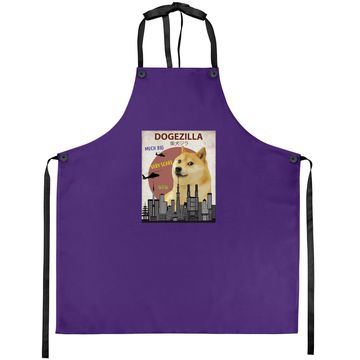 Discover Dogezilla Funny Meme Shiba Inu Dog Apron