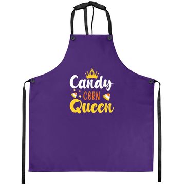 Discover Candy Corn Queen Cute Halloween Day Apron