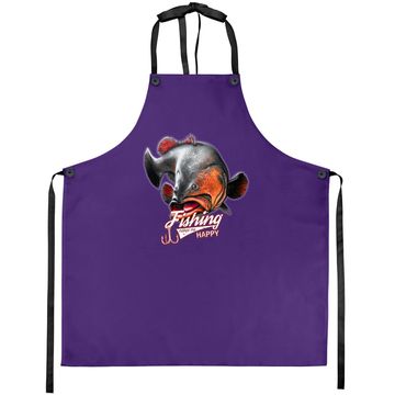Discover Fishing Make Me Happy Catfish Red Apron