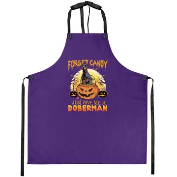 Discover Candy Pumpkin Doberman Dog Apron