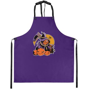 Discover Spooky Pumpkin Head Scarecrow Classic Apron