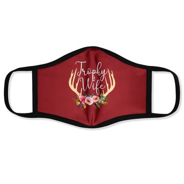 Discover Trophy Wife Antlers Flowers Hunters Wife Hunting Face Mask