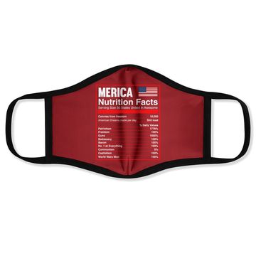 Discover Patriotic Merica Nutrition Facts Face Mask