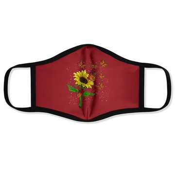 Discover Flower Blossom Butterflies Nature Butterfly Sunflower Face Mask