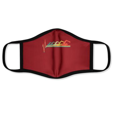 Discover Swimming Swimmer Heartbeat Retro Face Mask