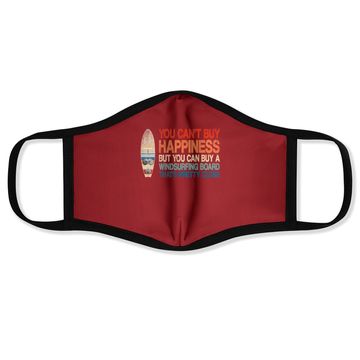 Discover Windsurfing Quote Retro Vintage Windsurfer Face Mask