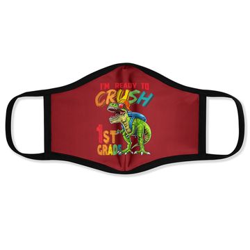 Discover I'm Ready To Crush 1st Grade T Rex Dinosaur Back To School Face Mask