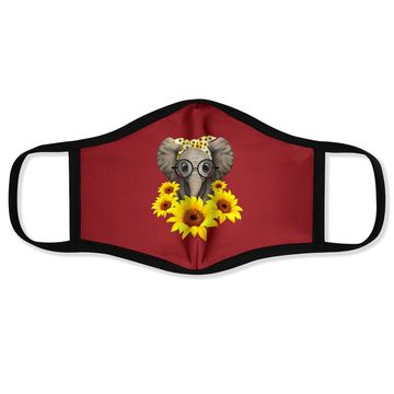 Discover Elephant Sunflower Cute Elephant Love Sunflower Face Mask