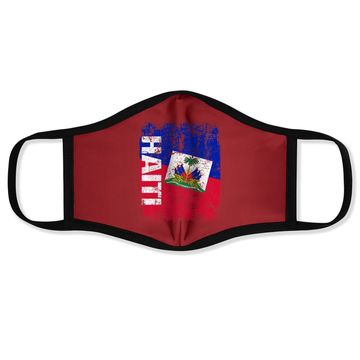 Discover Haiti Flag Vintage Distressed Face Mask