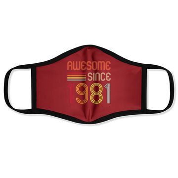 Discover Awesome Since 1981 40th Birthday Retro Face Mask