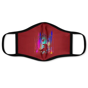 Discover Alien Ufo T Rex Abduction Colorful Forest Face Mask