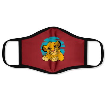 Discover The Lion King Young Simba Resting Blue 90s Face Mask