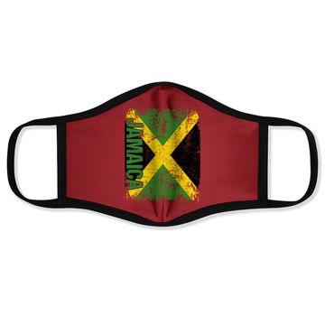 Discover Jamaican Flag Vintage Distressed Face Mask